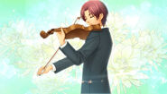 Reiji, enfant, jouant du violon