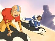 Aang Katara slittino pinguini
