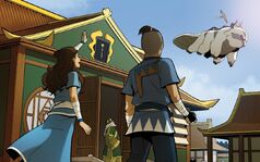 Fumo Ombra 2 Sokka Katara salutano Aang