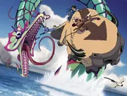 Immagine, proveniente dall'artbook, con il serpente