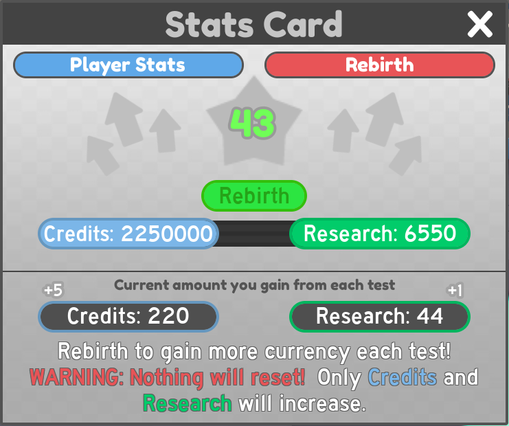 Stats Card, Lab Experiment - Roblox Wiki