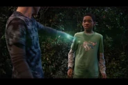 Marcus uses green lightning against Leo.