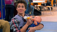 Chase with the plastic baby