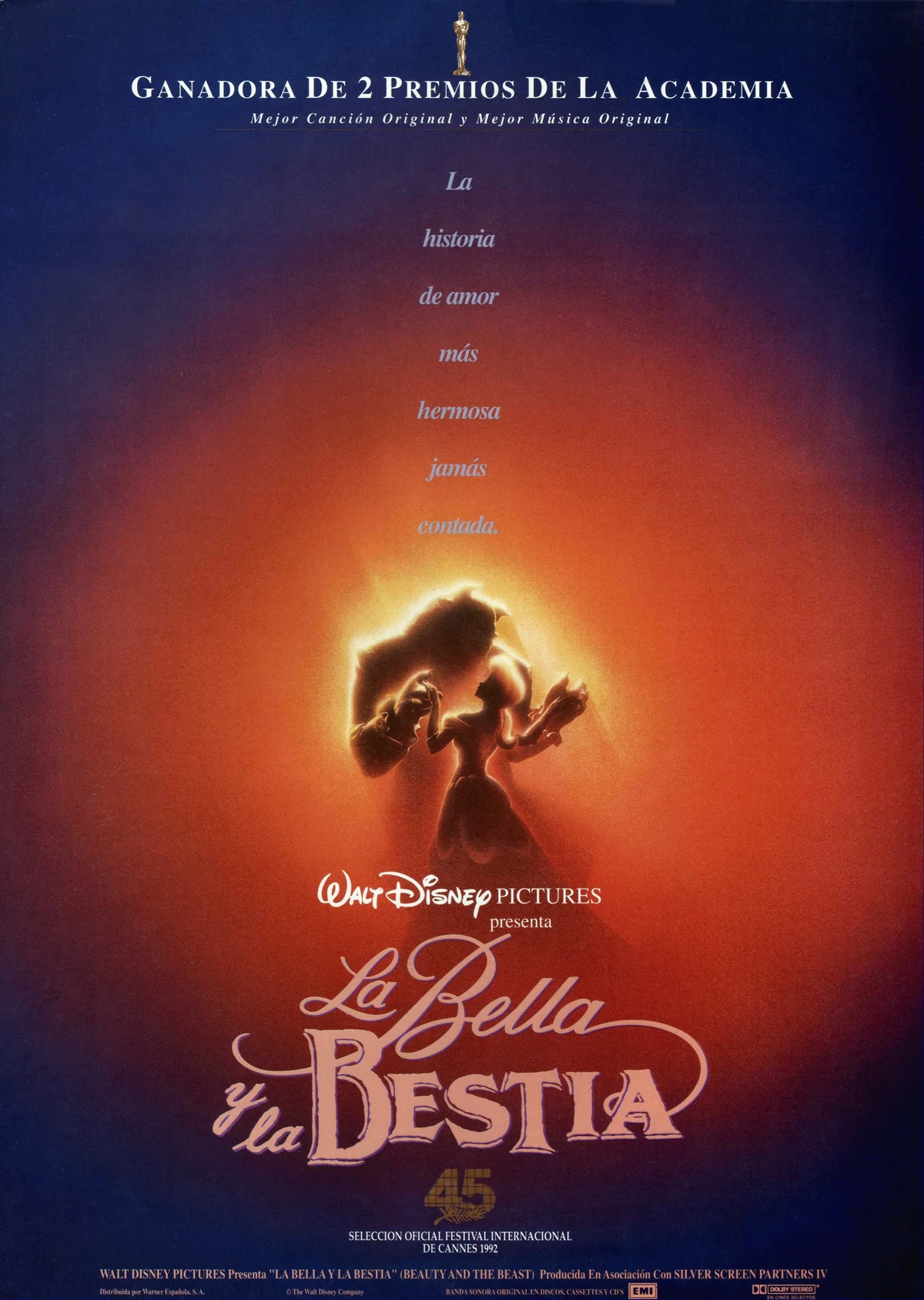 Películas Disney La Bella y la Bestia [DVDRIP][Castellano][Animación][1991]