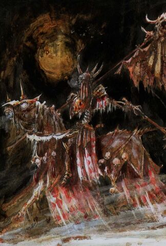 Caballero Negro en Corcel Esquelético por John Blanche