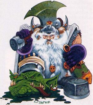 Enano Blanco con cabeza de orco por Wayne England