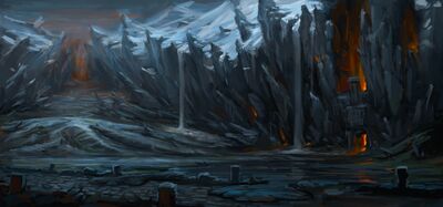 Paso del Fuego Negro arte conceptual Warhammer Total War