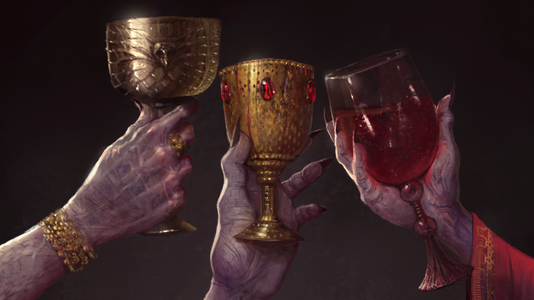 Vampiros brindando arte Warhammer Total War