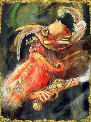 Brokk el Rojo Dreadfleet por John Blanche