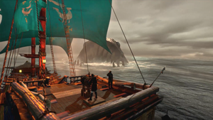 Leviatán negro atacando un barco en Man O' War- Corsair 