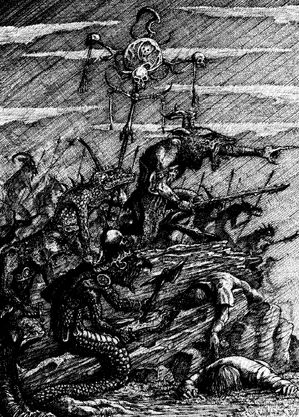 Manada de guerra por Tony Ackland