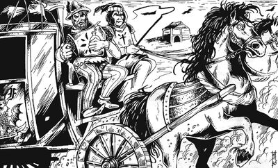 Cocheros y diligencia por Tim Sell
