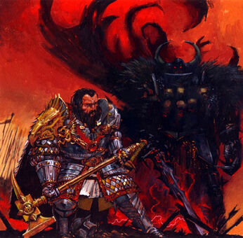 Valten y Archaon por Adrian Smith