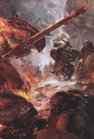 Guerreros Enanos contra Desangradores de Khorne.jpg