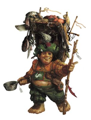 Buhonero Halfling por Sam Manley