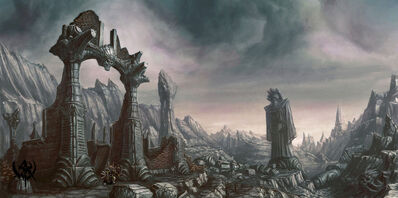 Warhammer AoR Mourkain Morgheim ruinas estructura Michael Phillippi