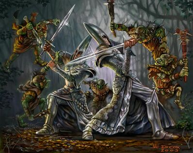 Grupo de Goblins Silvanos por H. Ed Cox Altos Elfos