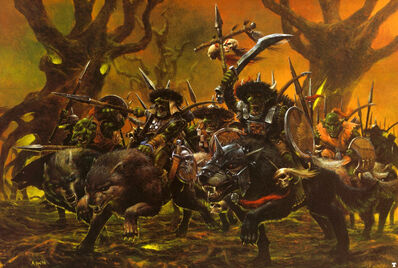 Jinetes de Lobo Goblins por Adrian Smith