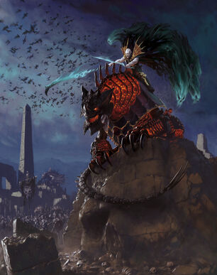 Mannfred von Carstein en Terror Abisal Ashigaroth por Mark Holmes
