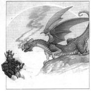 Dragon y enano escapando
