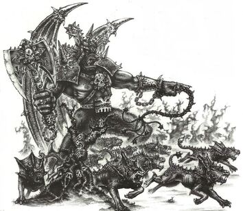 Devorador de Almas y Mastines de Khorne por Des Hanley