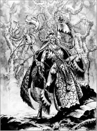 Hechicero Elfo Silvano por Mark Gibbons Cantor de Árboles