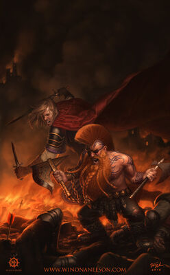 Félix y Gotrek batalla por Winona Nelson