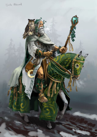 Hechicero Jade de Batalla del Imperio por Gergely Fejervary Warhammer Mark of Chaos
