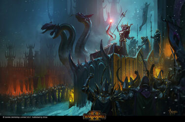 Morathi elfos oscuros campaña warhammer total war por Bayard Wu