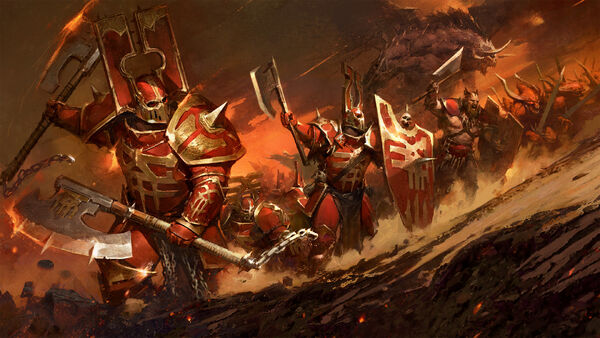 Guerreros del Caos de Khorne Arte Warhammer Total War III