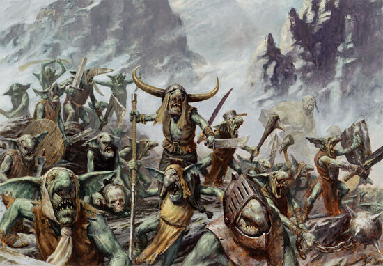 Guerreros Gnoblars Reinos Ogros 8ª Edición Paul Dainton ilustración