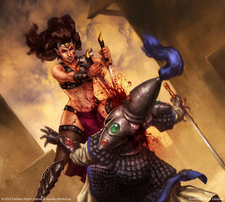 Warhammer invasion Sed de Sangre por John Taillon Elfa Bruja