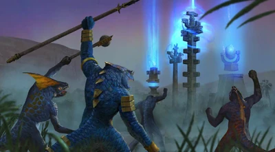 Red geomántica hombres lagarto warhammer total war por Milek Jakubiec