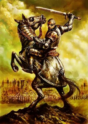 Grand Marshal Blucher von Vincke faces the Hordes of Chaos -By Dave Kendall