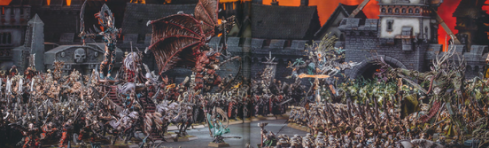 Choque entre vida y muerte khorne hellebron alarielle gelt elfos enanos