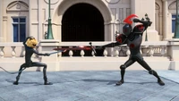 Cat Noir battles Darkblade.