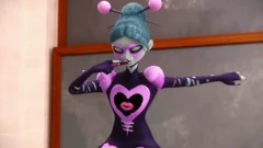 Zombizou puts her magical lipstick on.