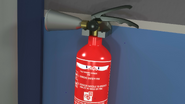 Unido a un extintor de fuego