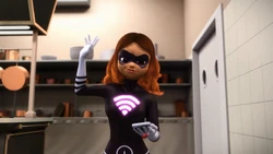 Lady Wifi utilisant l'Icône Caméra