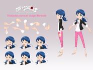 Una hoja del diseño 2D de Marinette.