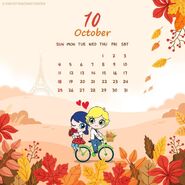 Chibi Marinette and Adrien calendar