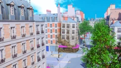 Une illusion d'un effrondemment d'un immeuble