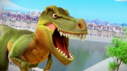 Animan as a Tyrannosaurus-Rex.