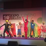 Actors from the musical at a Brazilian expo.