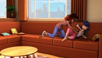 Alya tickles Marinette after playing a game.