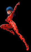 Ladybug throwing her yo-yo while jumping