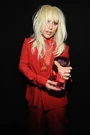 Platinum-blonde straight loose with bangs