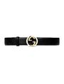 Gucci - Leather belt with interlocking GG buckle