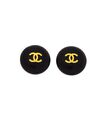 Chanel - CC gold and black earrings