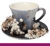 Faux Pearl Tea Cup and Saucer